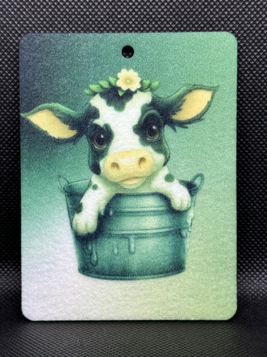 Cow in a Bucket Felt Freshie 1037