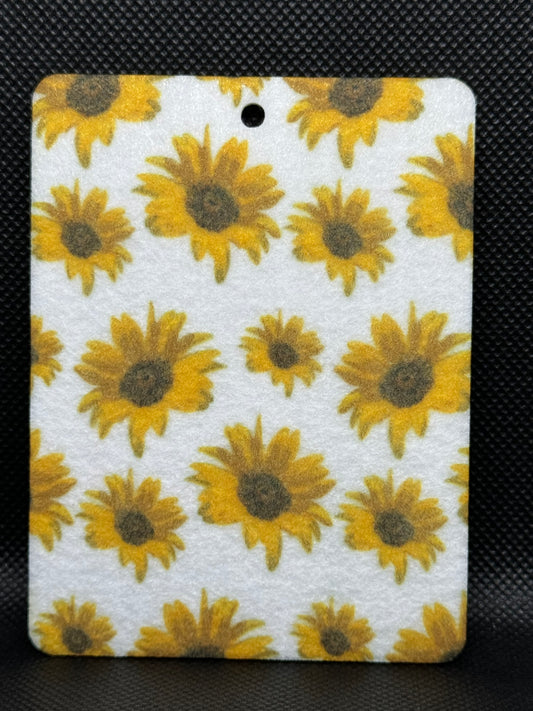 Sunflower on White Felt Freshie 1053