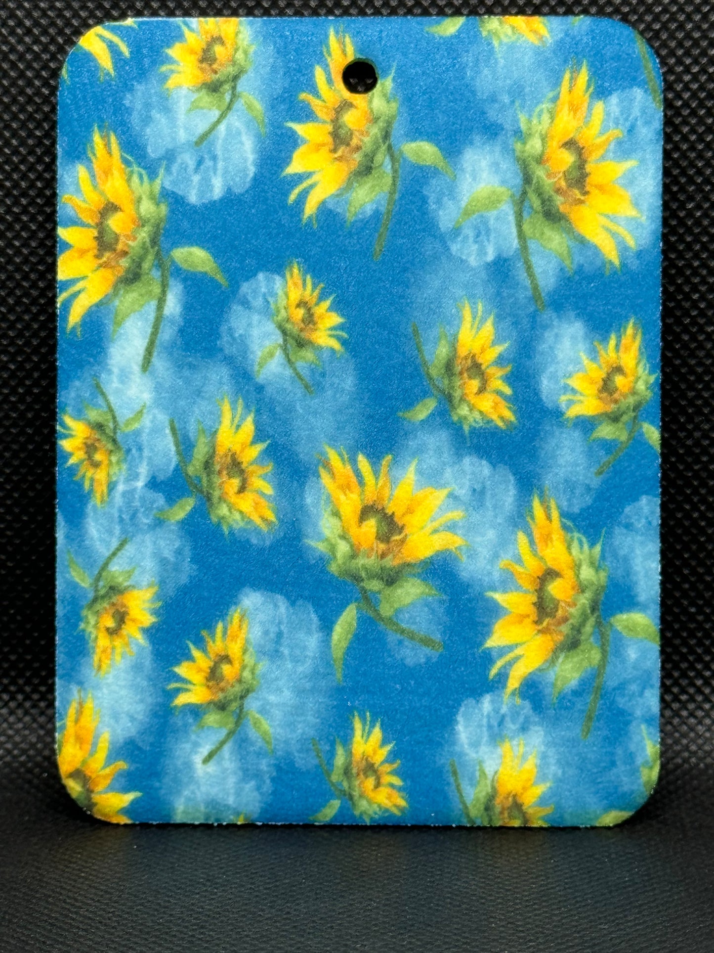 Blue Sunflower Pattern Felt Freshie 1087