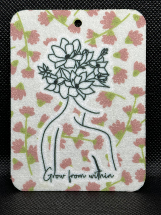 Grow From Within Floral Felt Freshie 1104