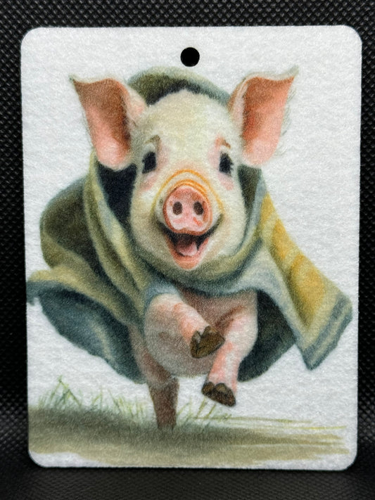 Running Pig in A Blanket Felt Freshie 1114