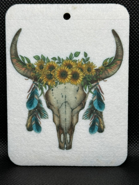 Cowskull Feathers and Sunflowers 1125