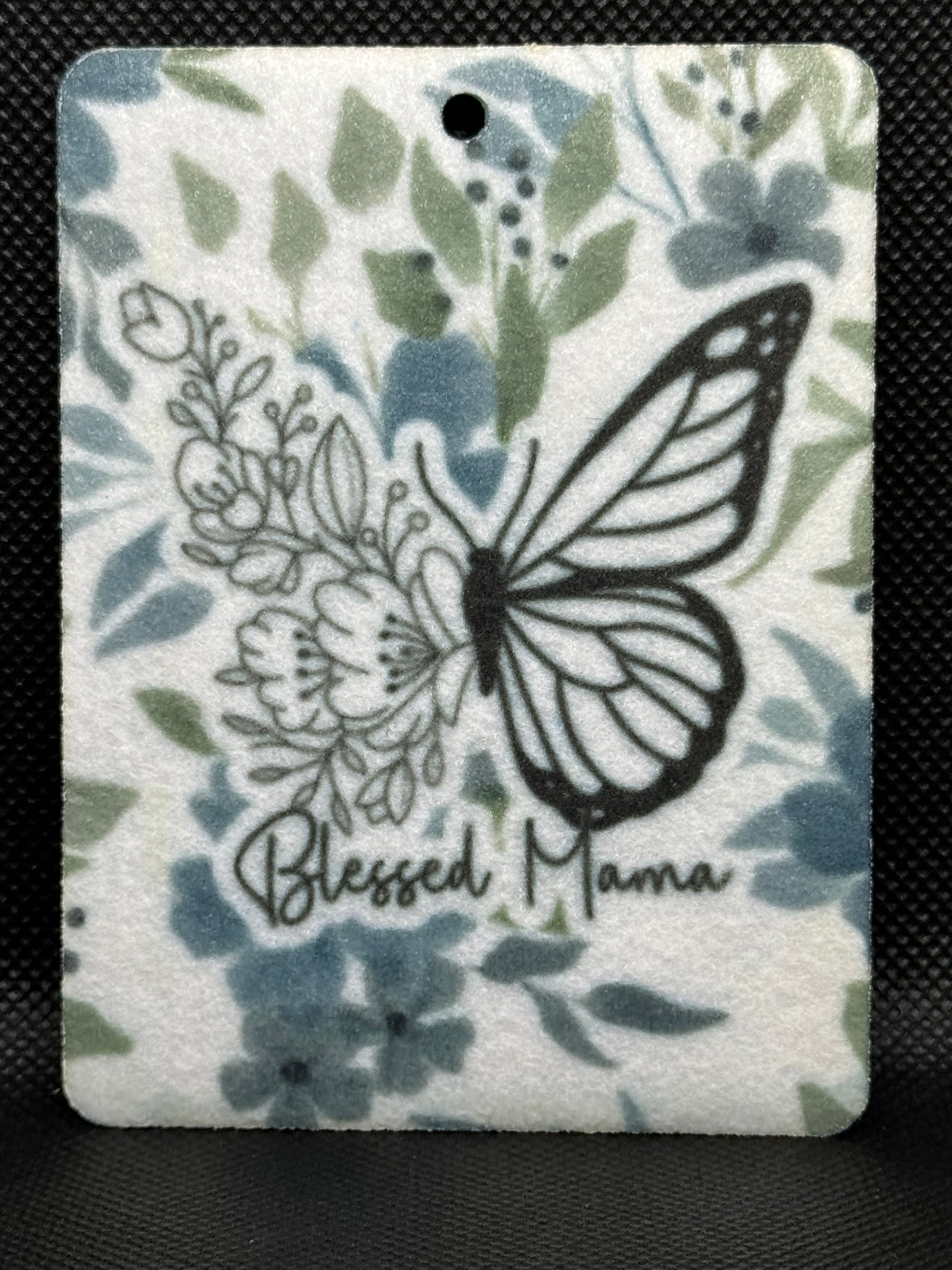 Floral Blessed Mama Butterfly Felt Freshie 1151