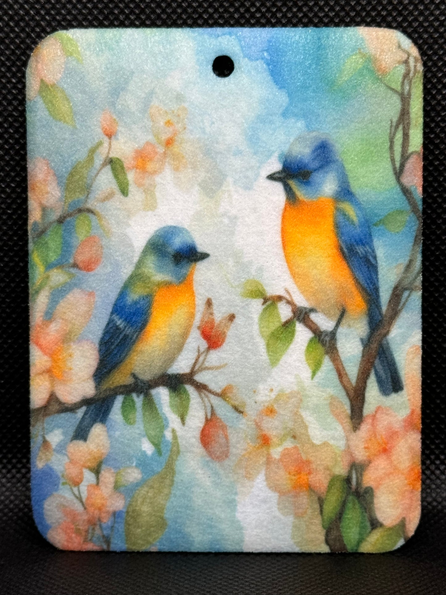 Watercolor Birds on Branch Felt Freshie 1223