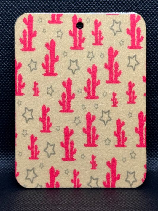 Brown With Cactus and Stars Felt Freshie 1227