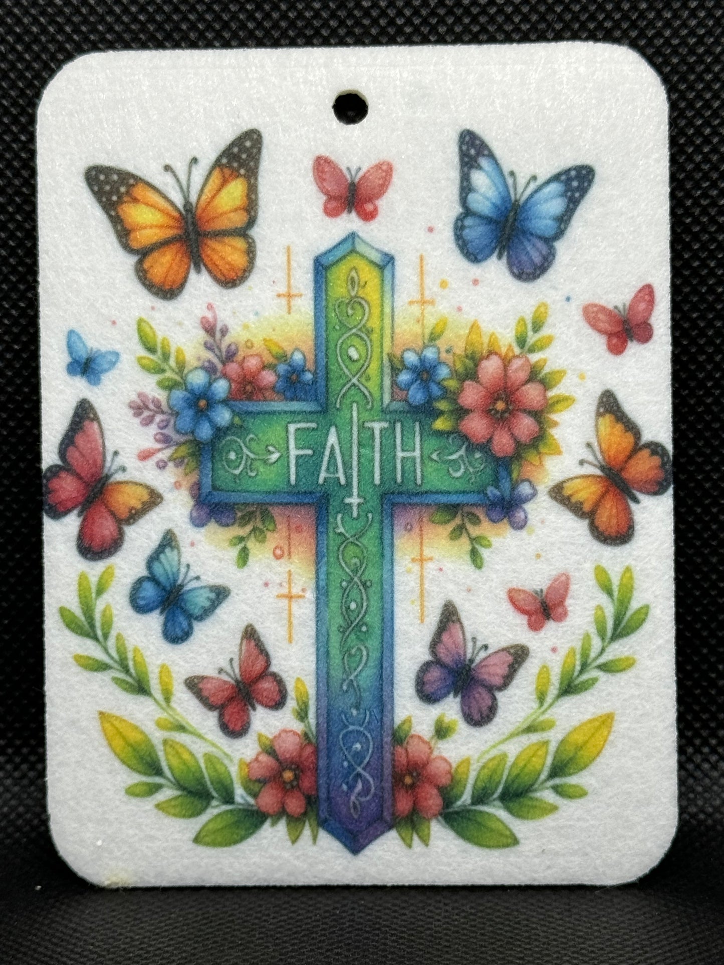 Butterfly Cross Colorful Felt Freshie 1292